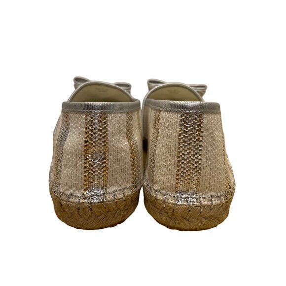 Salvatore Ferragamo Women’s Beige Panna Bow Elodie Espadrilles Flats Sz 9.5M - Picture 6 of 11